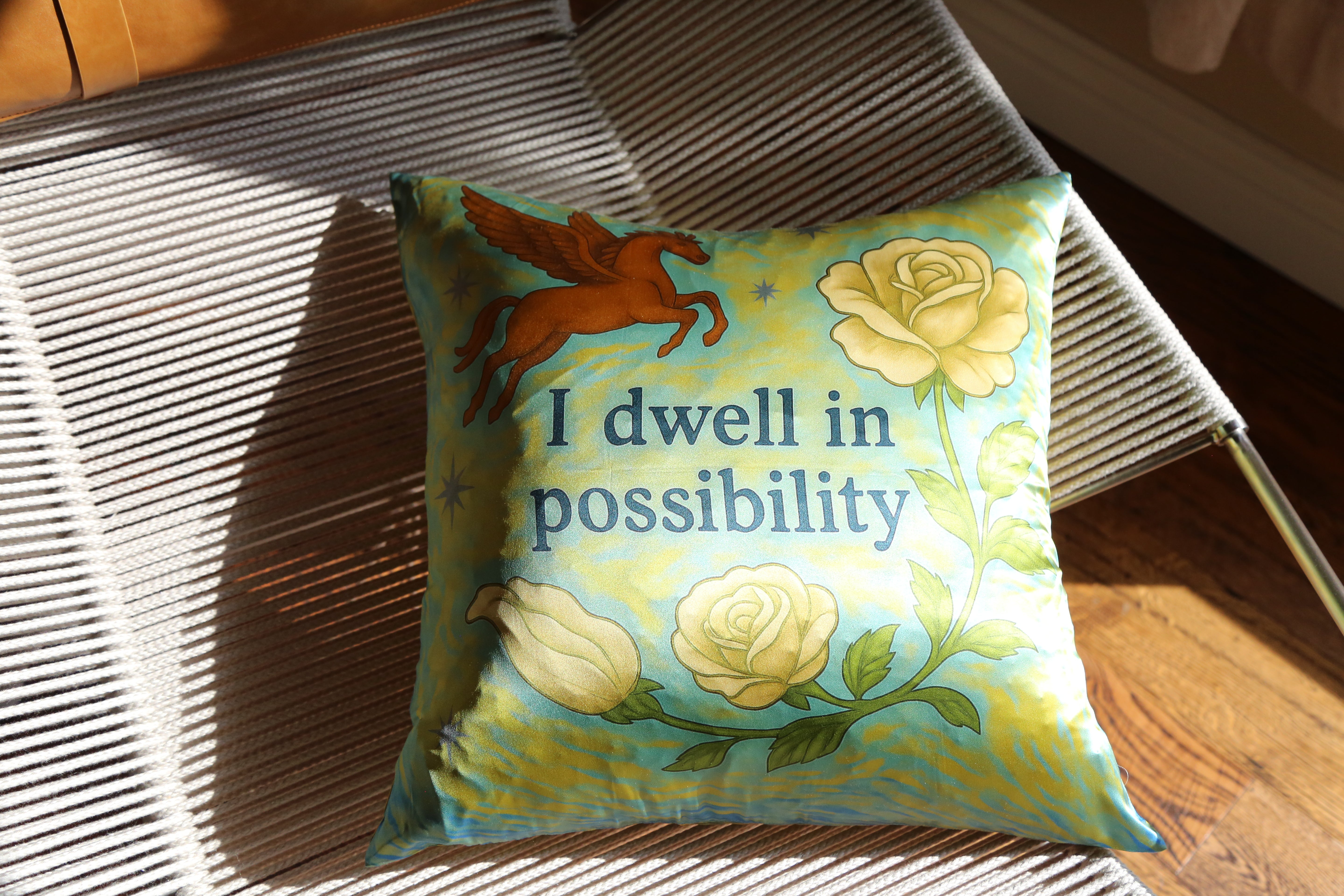 I dwell in possibility - 22‑Momme Mulberry Silk Pillow 20×20 (Insert Included)