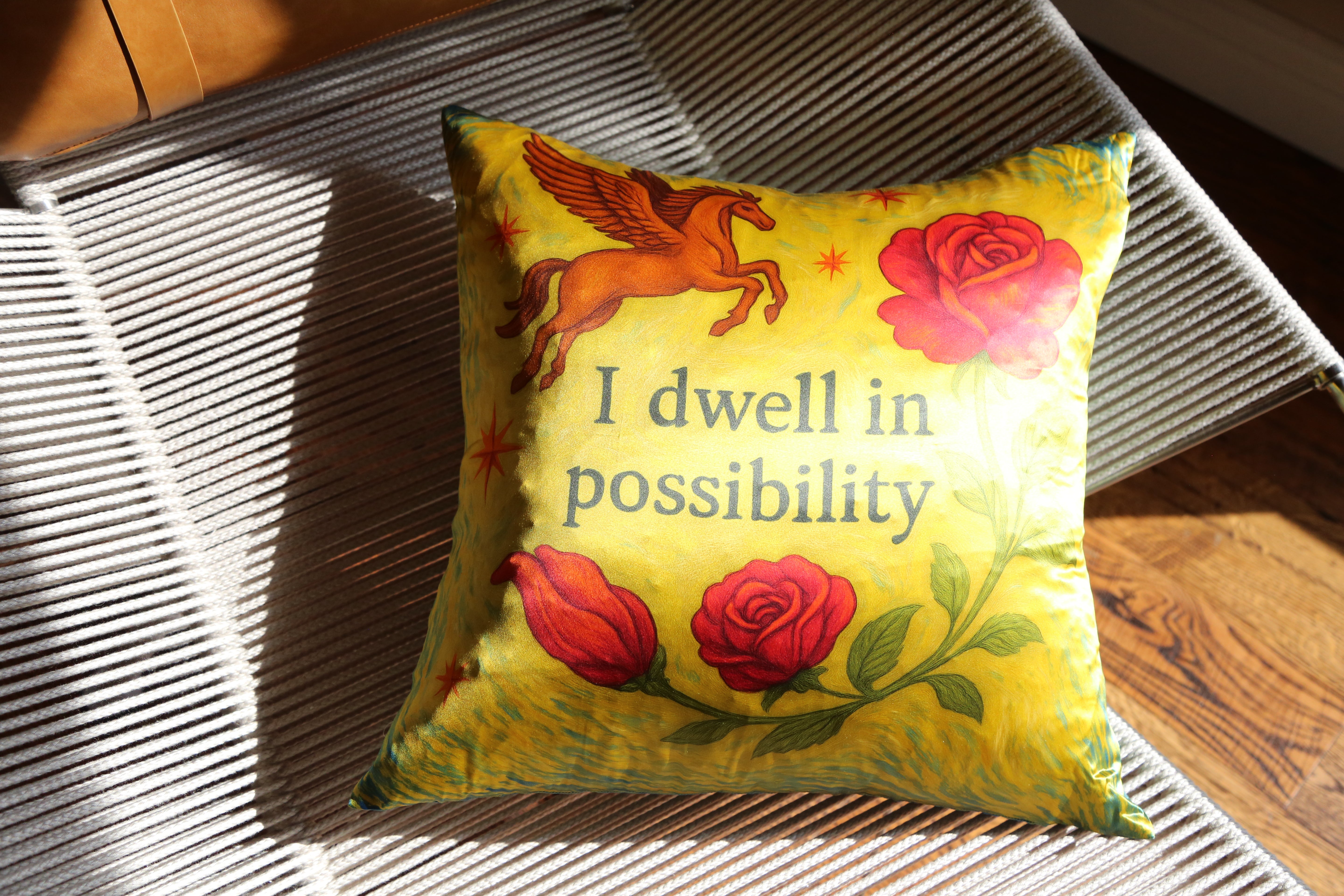 I dwell in possibility - 22‑Momme Mulberry Silk Pillow 20×20 (Insert Included)